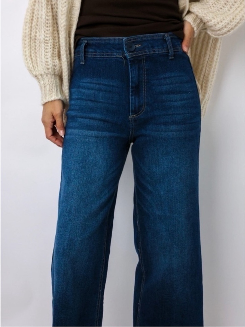 ‼️Sale‼️ NWT OAT High Rise Wide Leg Raw Hem Jeans Size 12